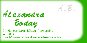 alexandra boday business card